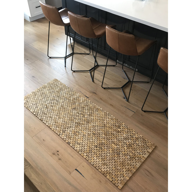 Emera Solid Wood Bath Rug, Natural Teak