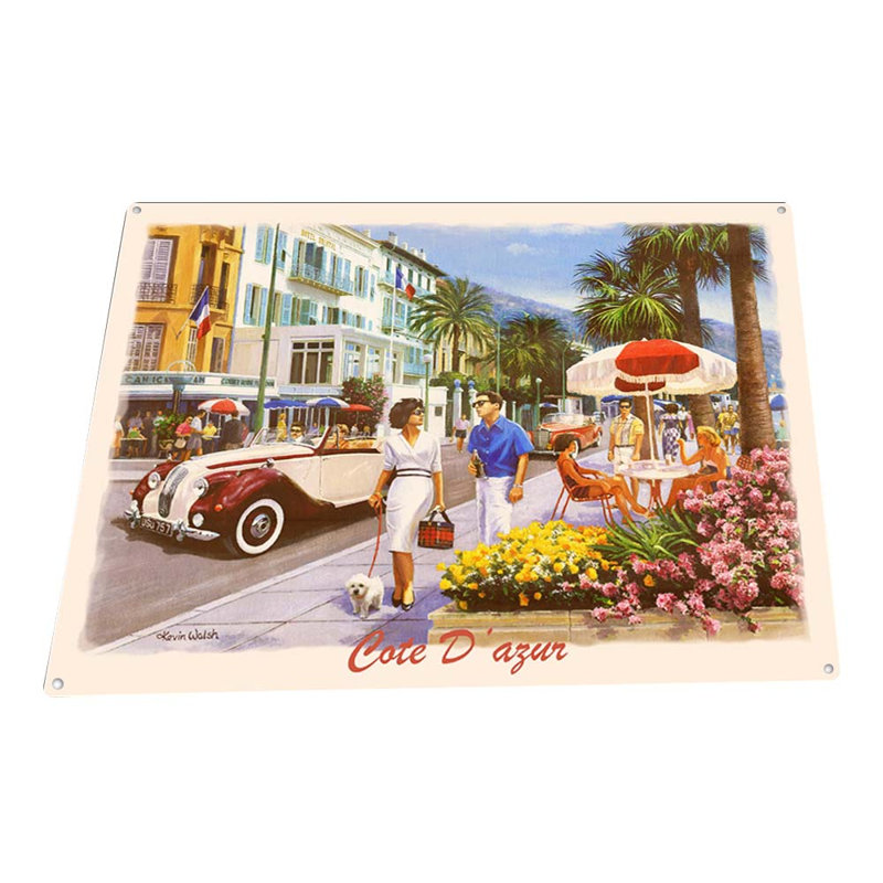 " Vintage Cote D Azur ", 11.5" H x 15.5" W x 0.04" D