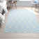 Dhurries Hand Woven Flat Weave Wool/Cotton Geometric Rug in Ivory/Blue