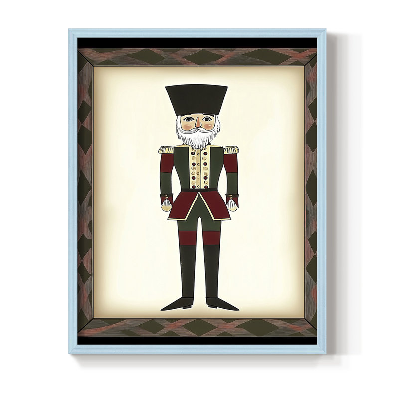 Christmas Holiday Art CXVI Framed Print - Solid Wood, 15" H x 12" W, Blue