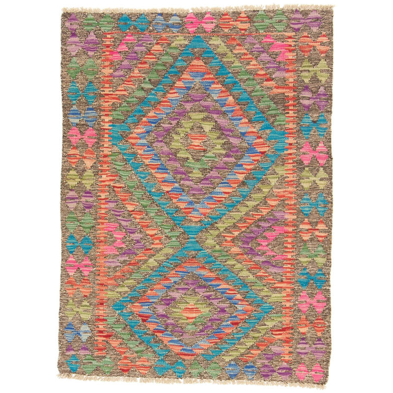 Geometric Hand Woven 86cm X 116cm Area Rug