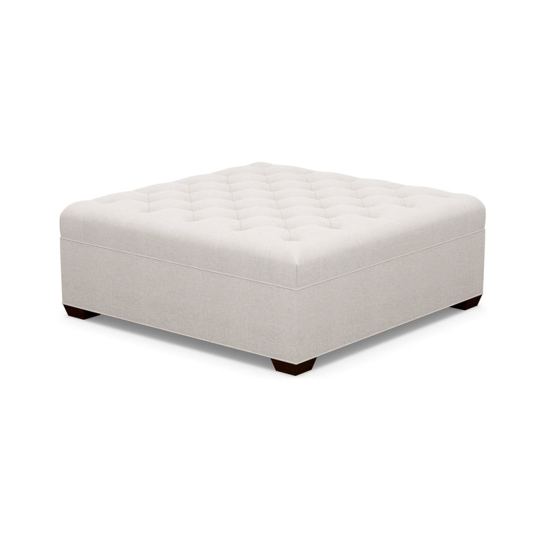 Square Tufted Ottoman, 8240-70, Walnut