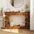 Geometric Block Stacked Wood Console Table