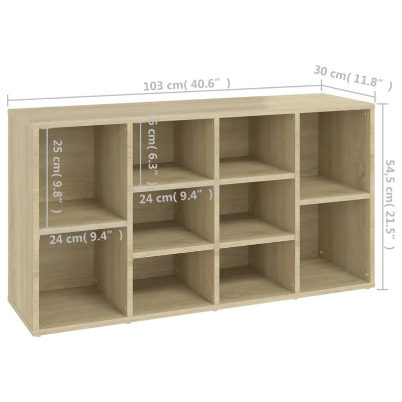 10 Pair Shoe Rack, Brown
