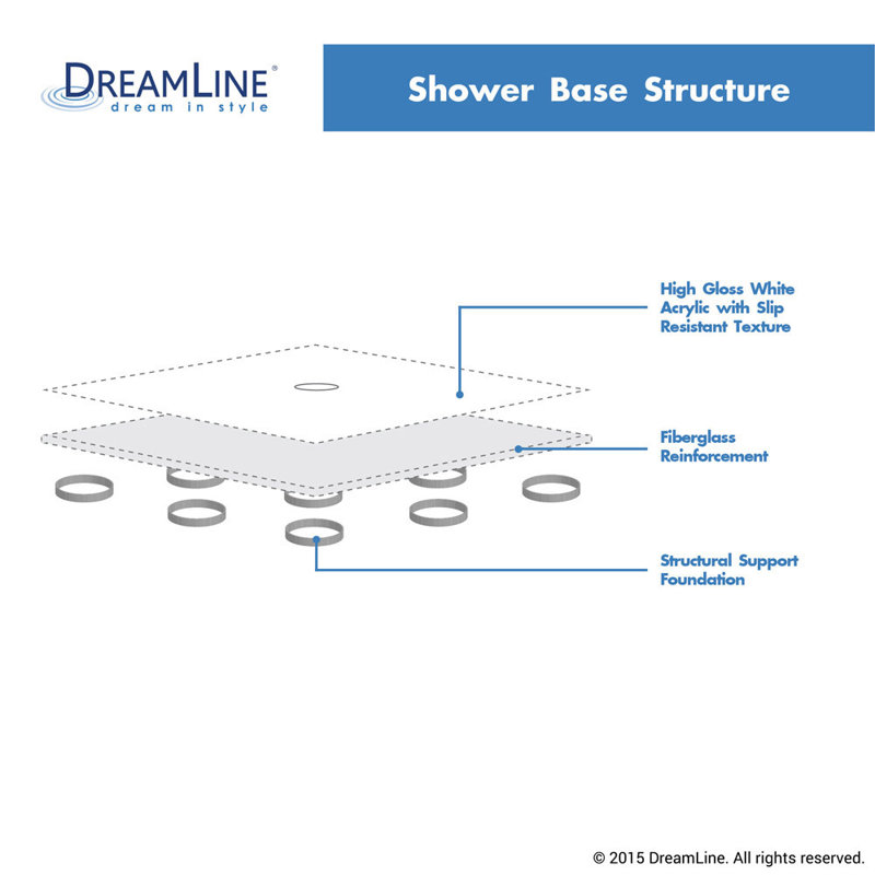  DreamLine SlimLine 34 inch D x 60 inch W x 2 3/4 inch H Right Drain Single Threshold Shower Base in Black, Matte Black
