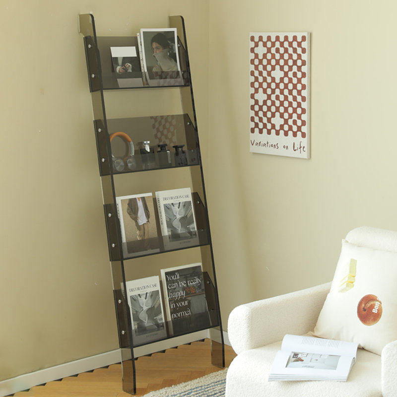 Modern simple acrylic display bookcase, Gray