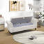Banc de rangement luxueux en tissu blanc moelleux - élégant et fonctionnel 63,3 po x 22 po x 25,4 po
