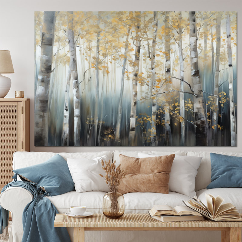 Bouleau dense forêt V - art mural arbre