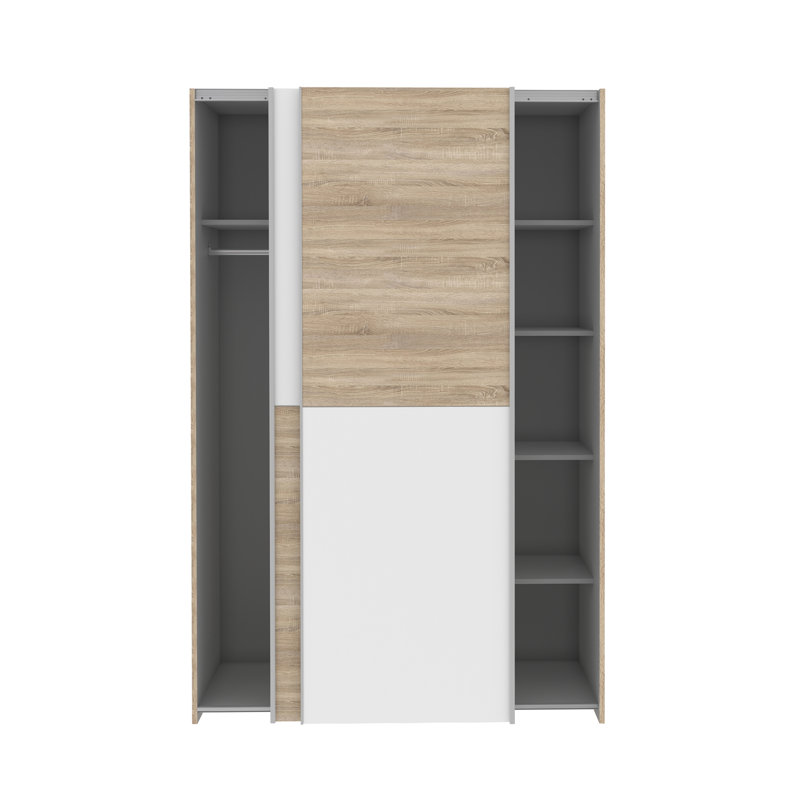 Silvis 2 Door Manufactured Wood Wardrobe, Sonoma Oak/White