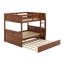 Lit double superposé au dessus d'un lit double avec lit gigogne-991494656