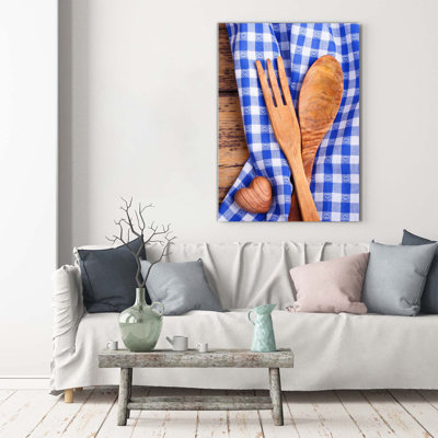 Wooden Cutlery - Wrapped Canvas Print