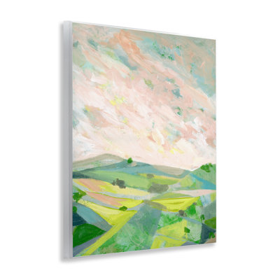 Vibrant Green Hills Landscape, plaque murale, design par Ashley Davis