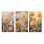 «Blooming White Orange Orange», art mural 3 pièces Wildflowers-770136913-770136924