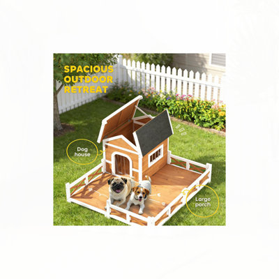 Abri pour chien, niche pour chien d'extérieur en bois