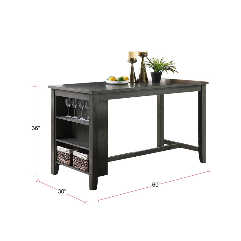 Sedley Dining Table, 64" L x 30" W, Dark Gray