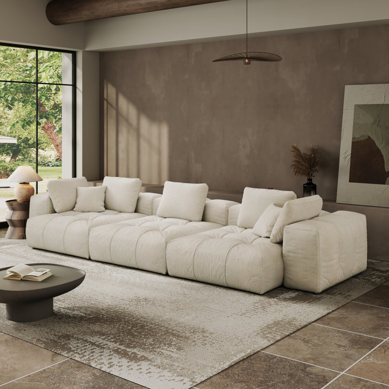 Modular Sectional Sofa Couch, Oversized Free Combination Deep Seat Sofa, Cushion Covers Removable & Washable, Fabric, Down Filled