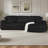 Corduroy Upholstered Sleeper Sectional Sofa With Arc-Shaped Ottoman, L-Shaped Modular Convertible Couch With Reversible Chaise And Tufted Design-565881648