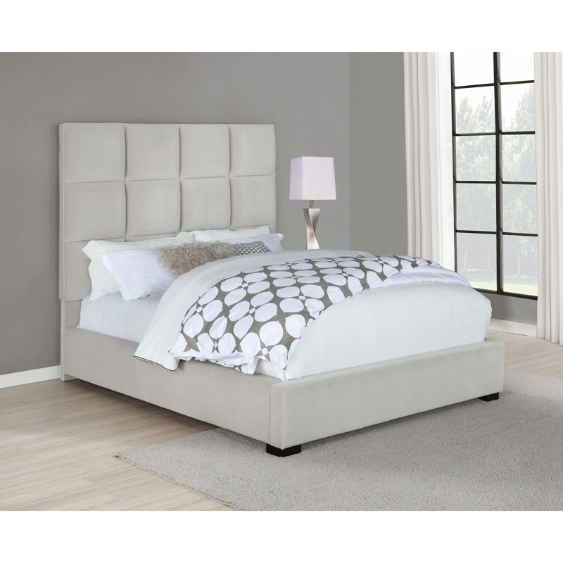 Tufted Upholstered Panel Bed, Queen