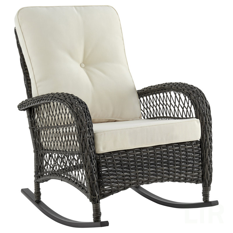 Chaise berçante en crème et noir, chaise