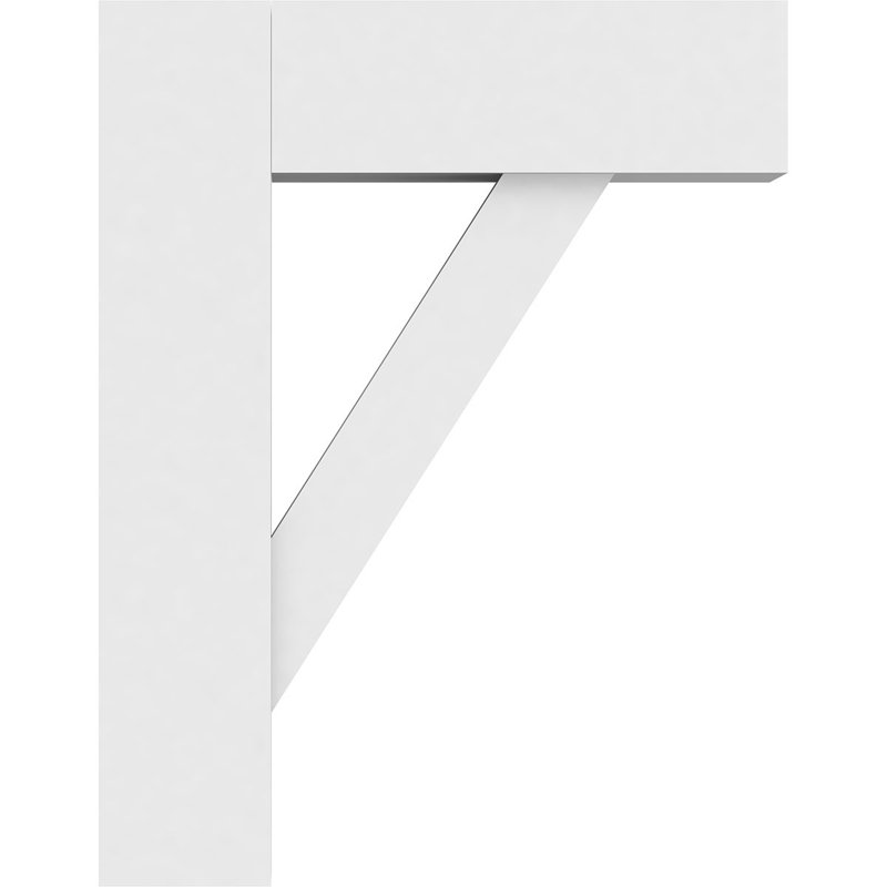 Support en PVC de qualité architecturale standard standard avec extrémités en bloc, H 18 po x l 3 po x P 14 po