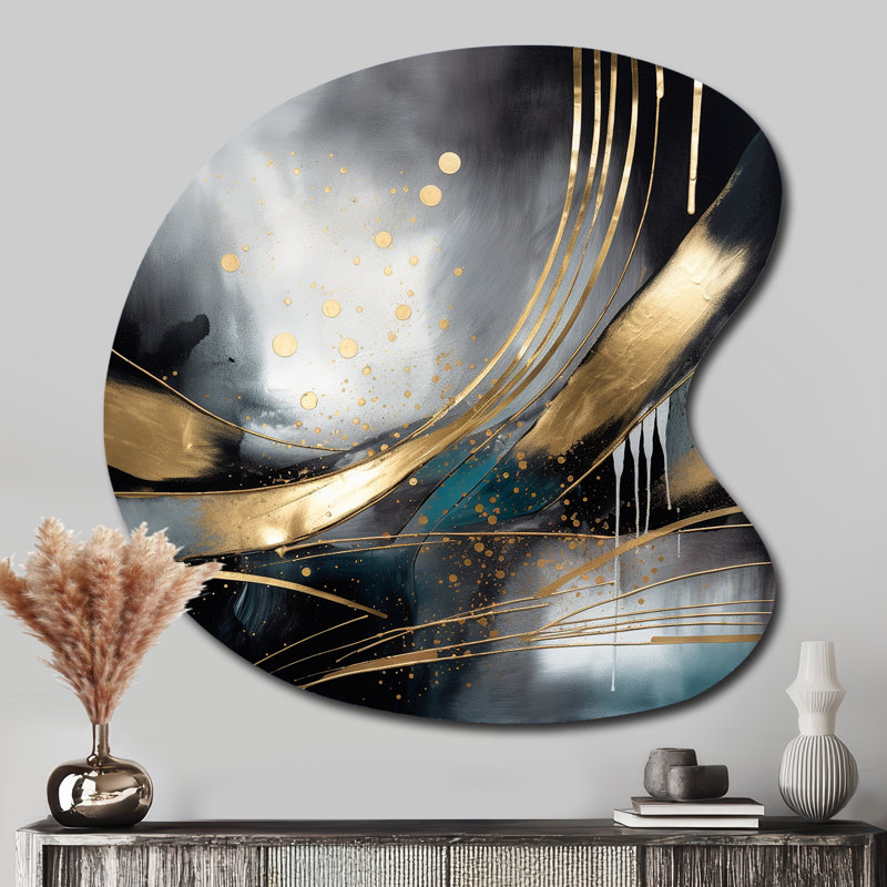 Hersh - forme irrégulière, art mural en marbre abstrait, sculpture murale asymétrique en métal, H 33 po x l 33 po