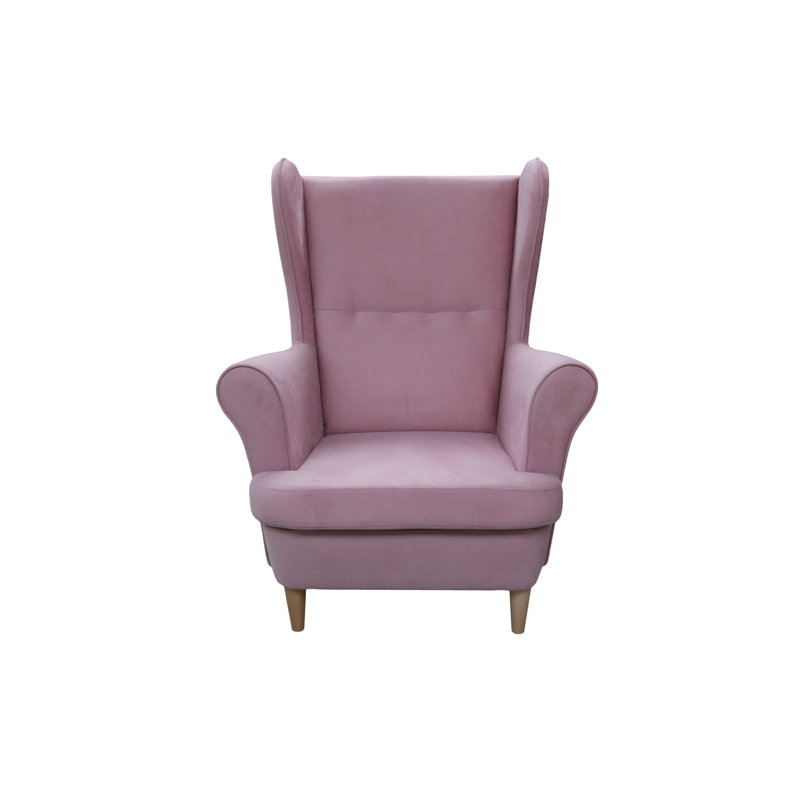 Sanson Upholstered Wingback Chair, Pink