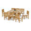 9 Pcs Grade-A Teak Wood Dining Set: Warwick Console Folding Rectangle Table And 8 Devon Armless Chairs #11DV1500-1527288855