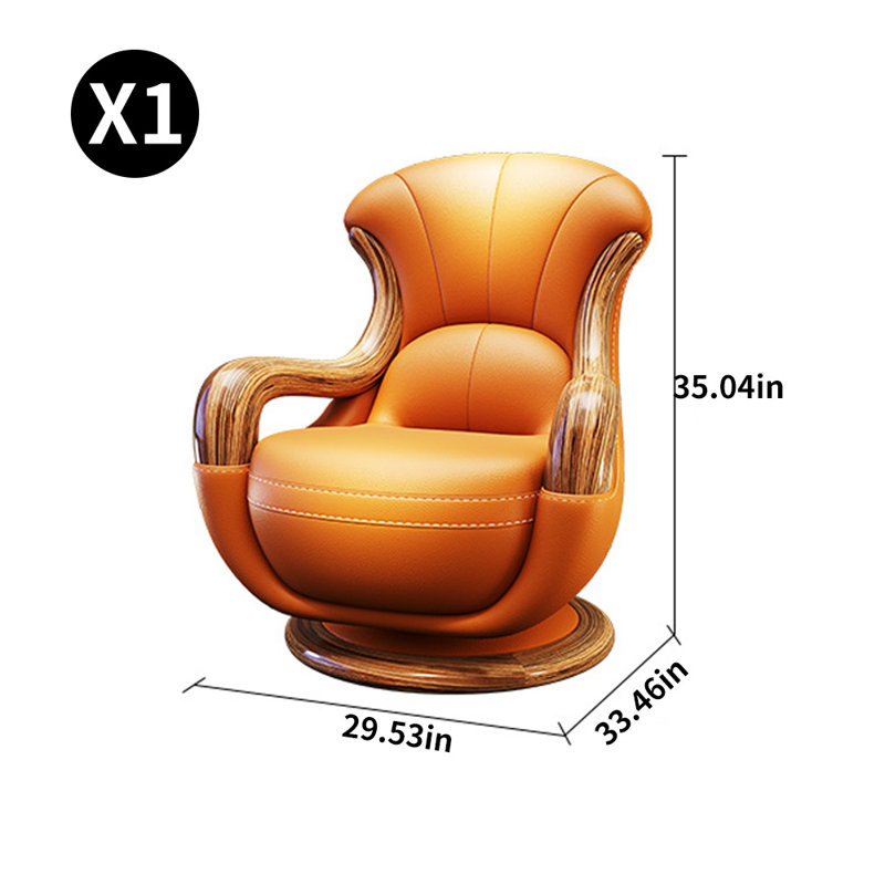 TimberCraft Designs Rotating genuine leather leisure chair | Wayfair