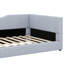 Structure de lit de jour rembourrée moderne en forme de L, avec un design de lit de plancher fabriqué avec un tissu en velours côtelé luxueux-1049798141-1049798140