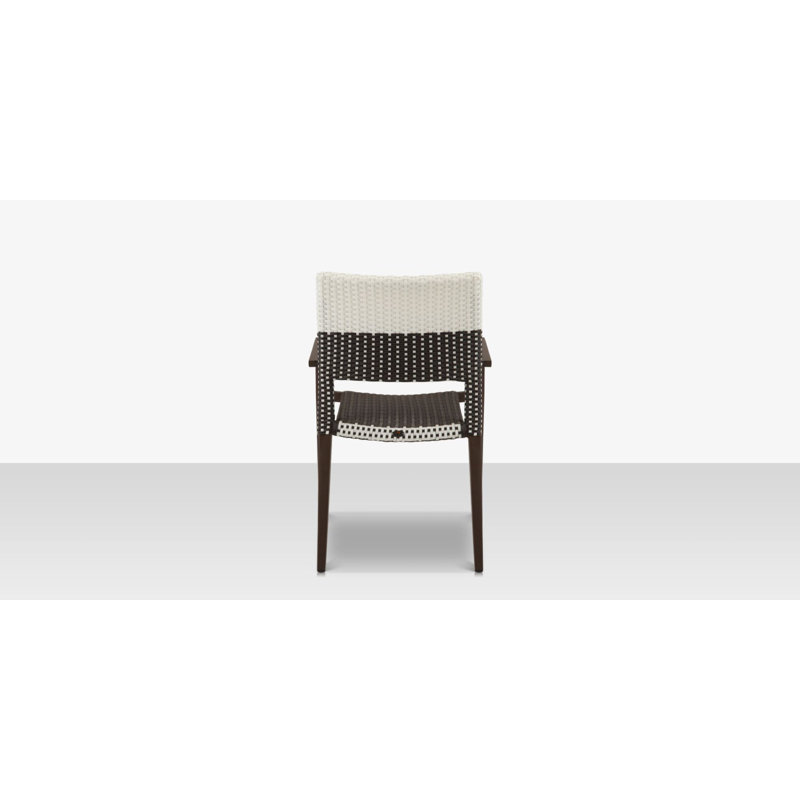Chloe Premium All-Weather Wicker Outdoor Stacking Dining Armchair, Espresso