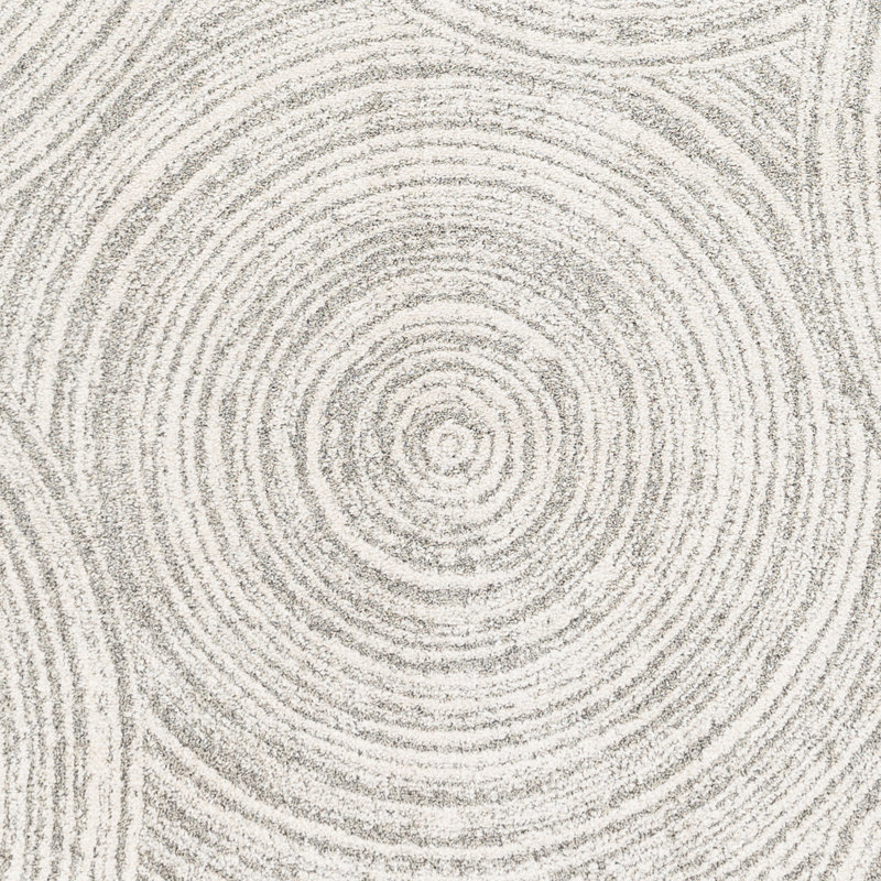 Geometric Gray/Ivory Area Rug, Rectangle 9' x 12'