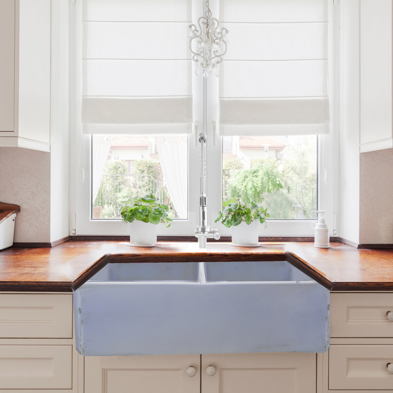 Vineyard 33'' L Double Basin Kitchen Sink, Shabby Sugar