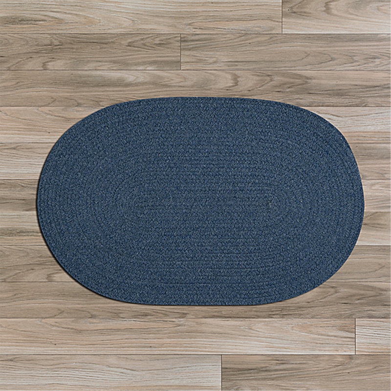Federal Blue Oval 3' x 5' Braided Wool Blend Rug