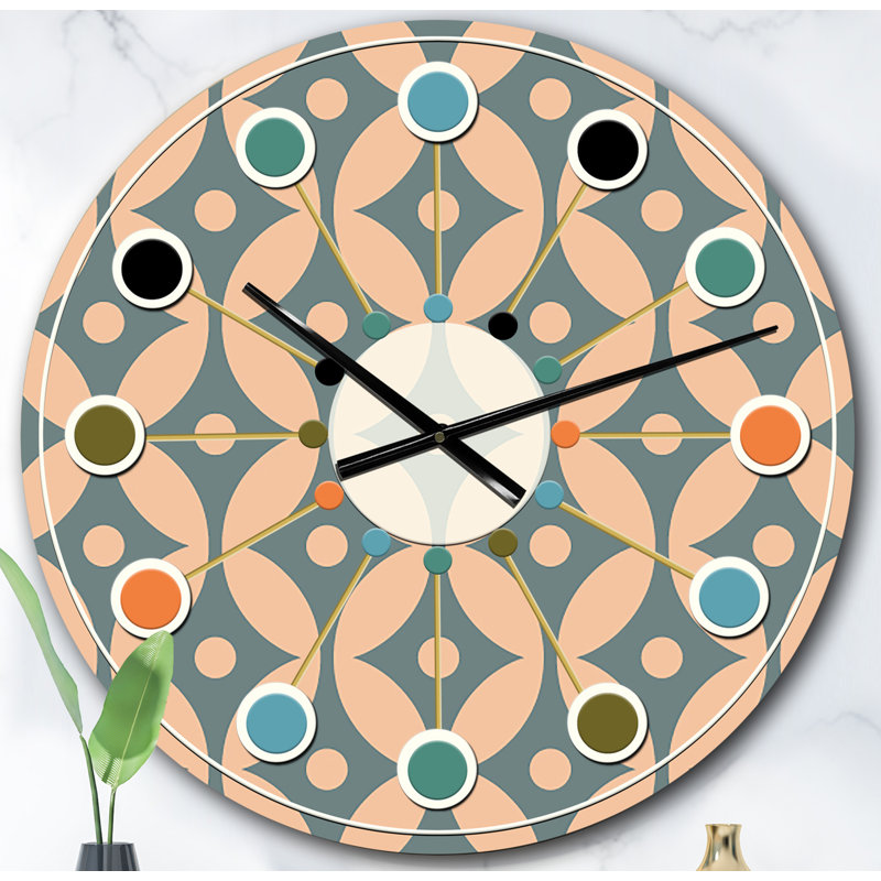 Horloge murale rétro Mid-Century, Surdimensionné
