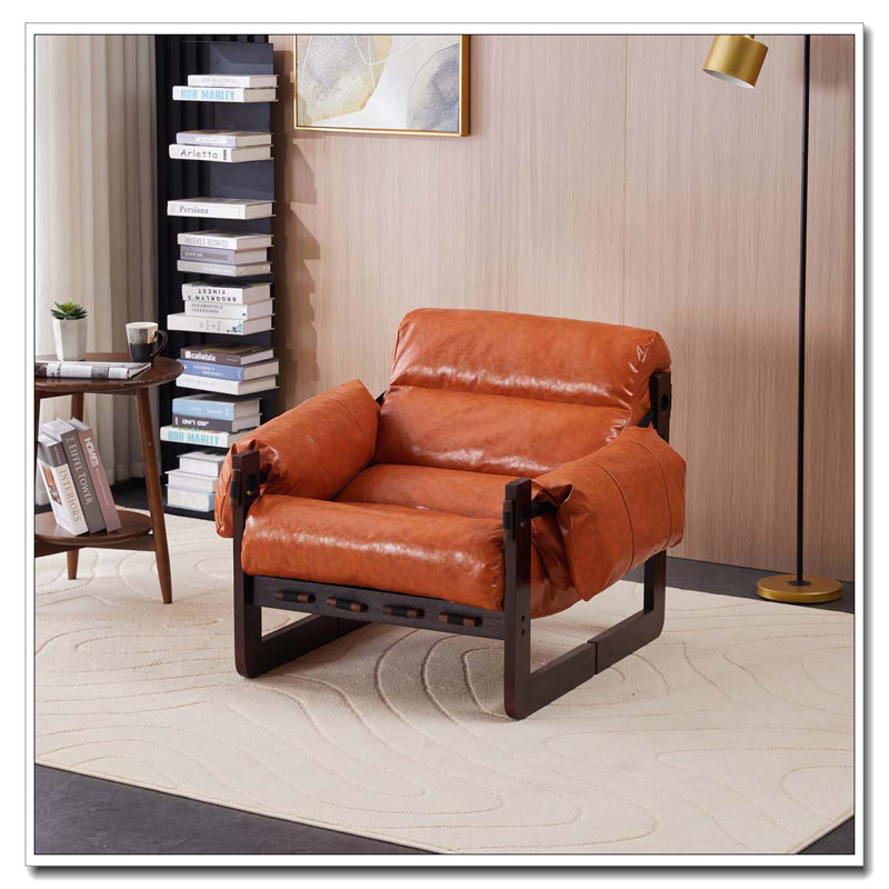 Chaise longue de style médiéval moderne, Orange rétro