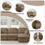 Canapé surdimensionné en U de 105 po en chenille, canapé à assise profonde avec repose-pieds mobile, coussins ronds exquis et coussins de dossier matelassés, pieds à cadre encastré, assemblage facile, convient au salon, café léger-239152619-239152622