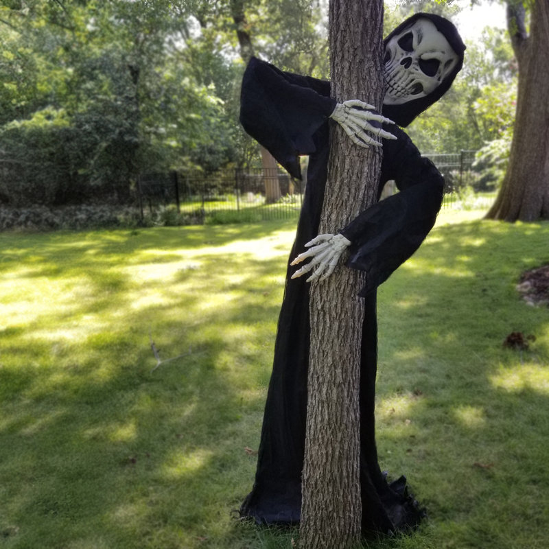 Arbre squelette d'Halloween de 8 pieds de haut en robe noire