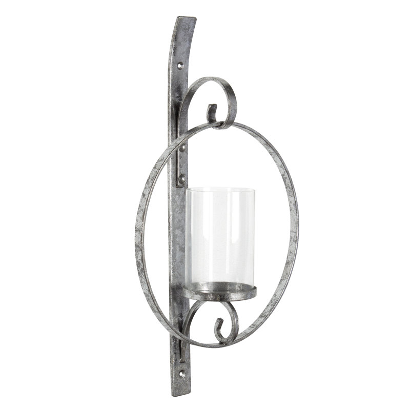 Doria 21.75" Glass Wall Sconce, Silver