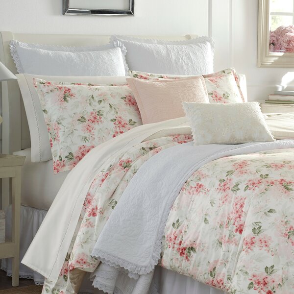 Laura Ashley Pink Velvet Reversible Comforter Set & Reviews | Wayfair