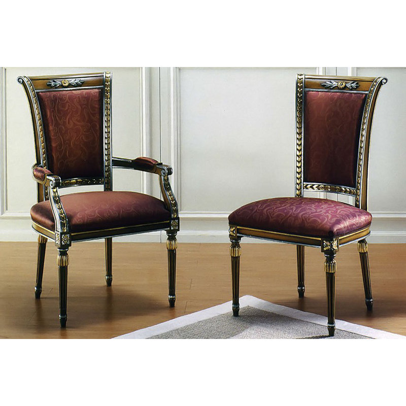 Muslin Upholstered Solid Back Side Chair Red
