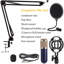 Ensemble de support pour microphone BM800 Gold, ensemble de micros à condensateur avec bras articulé, filtre anti-pop, pince en C, compatible avec PC et Mac, idéal pour la diffusion en continu, les jeux, la diffusion, l'enregistrement, le chant, les vidéos sur YouTube
