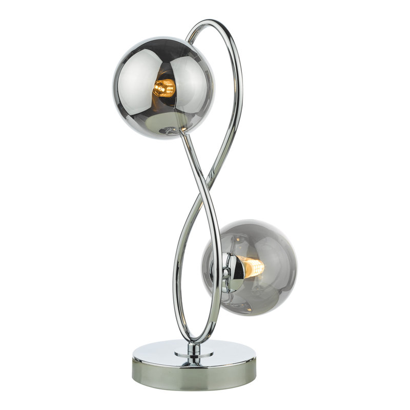 Lysandra 2 Light Table Lamp Polished Glass, Chrome