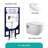 Fine Fixtures Surge Wall Hung White Toilet with Universal In-Wall Tank Carrier and Metal Push Plate-106232380