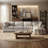 5-Piece Minimalist Modern Soft-Upholstered Sectional With Ottoman-1937262894