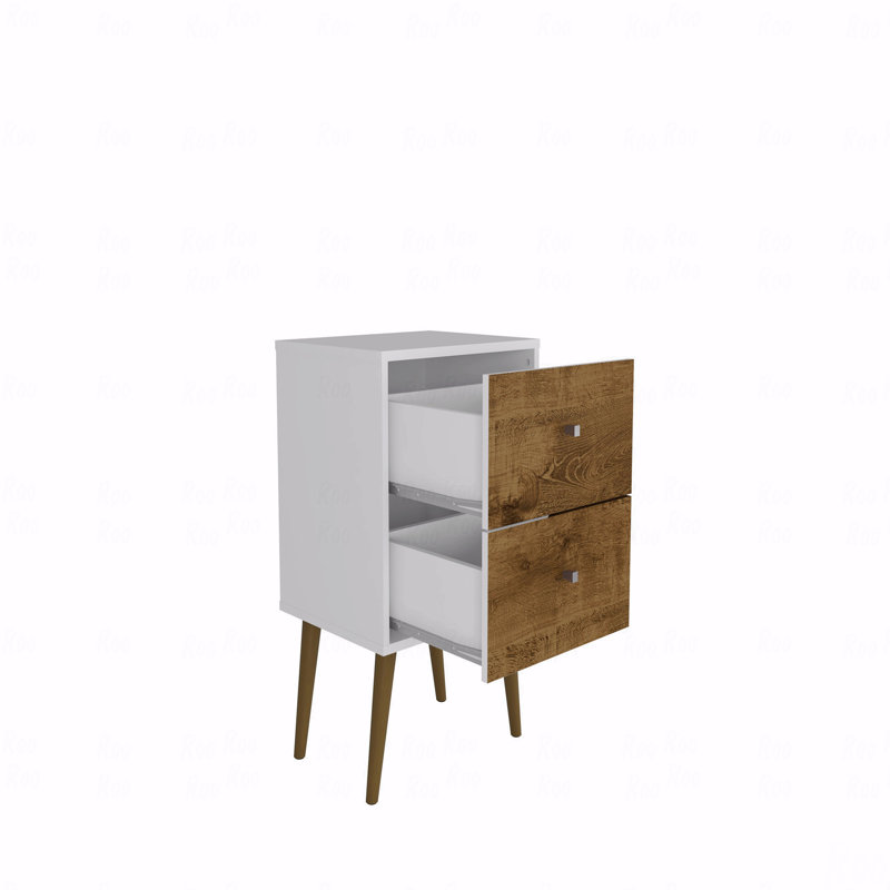 Table de chevet, Brun / Blanc