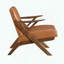 Fauteuil d'appoint en bois d'hévéa massif, similicuir et mousse enveloppée de dacron-1224820872-1224820873