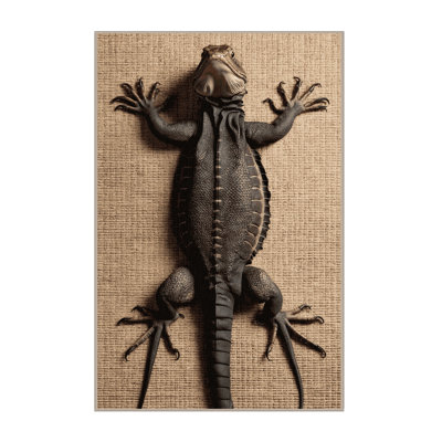 Washable Monitor Lizard Wildlife Area Rug
