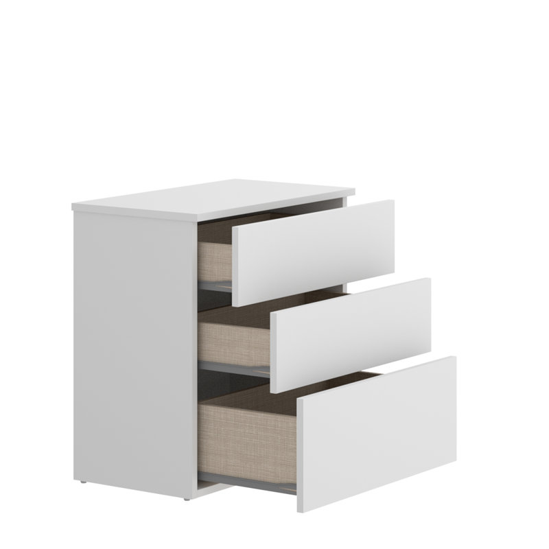 Arria 52cm W Manufactured Wood Bedside Table, White