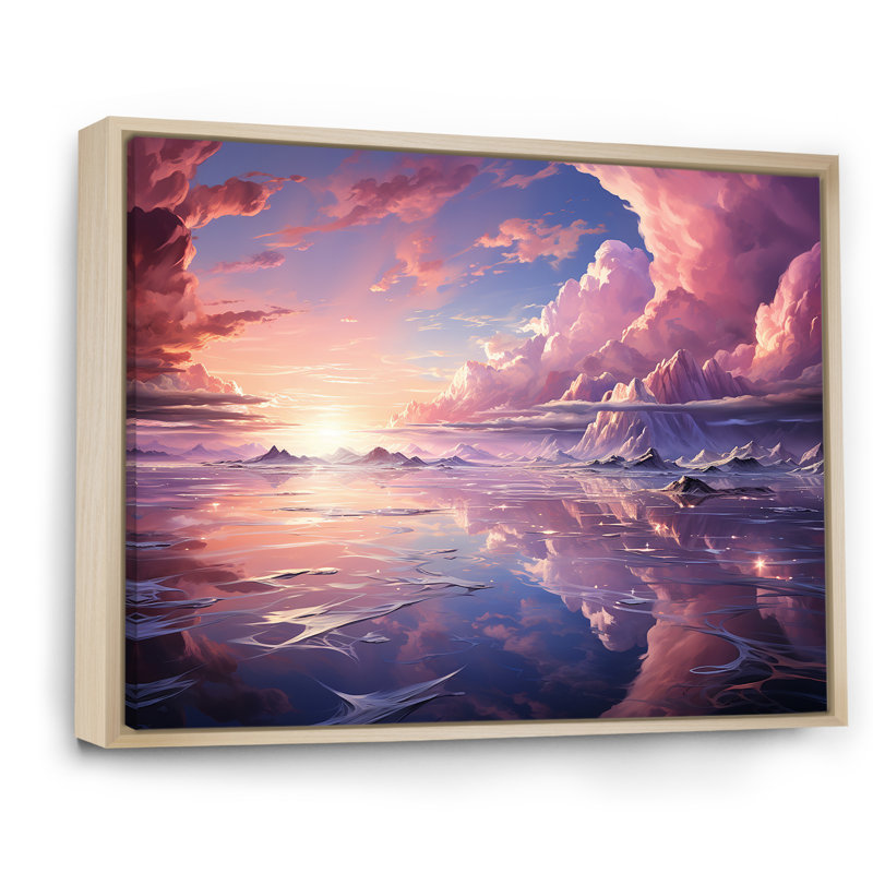 Kawaii paysage nuages IV, H 16 po x l 32 po x P 1 po, Cadre naturel flottant