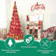 Arbre de Noël 6 pi avec 150 lumières DEL blanc chaud, ornements inclus - 4 rubans, arc, fleurs, flocons de neige, pommes de pin et boules - Assemblage facile et décoration de Noël peu encombrante-1603490475-1603490474